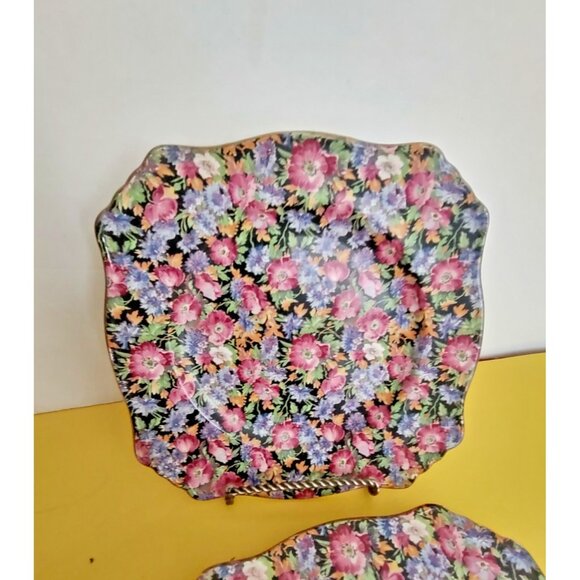 Vintage Royal Winton Grimwades Square 8" Salad Plate 1951 (2piece set) - Picture 1 of 8